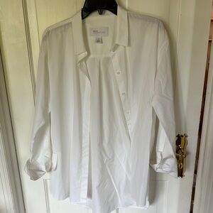 Nordstrom White Button Down Shirt Classic Cotton